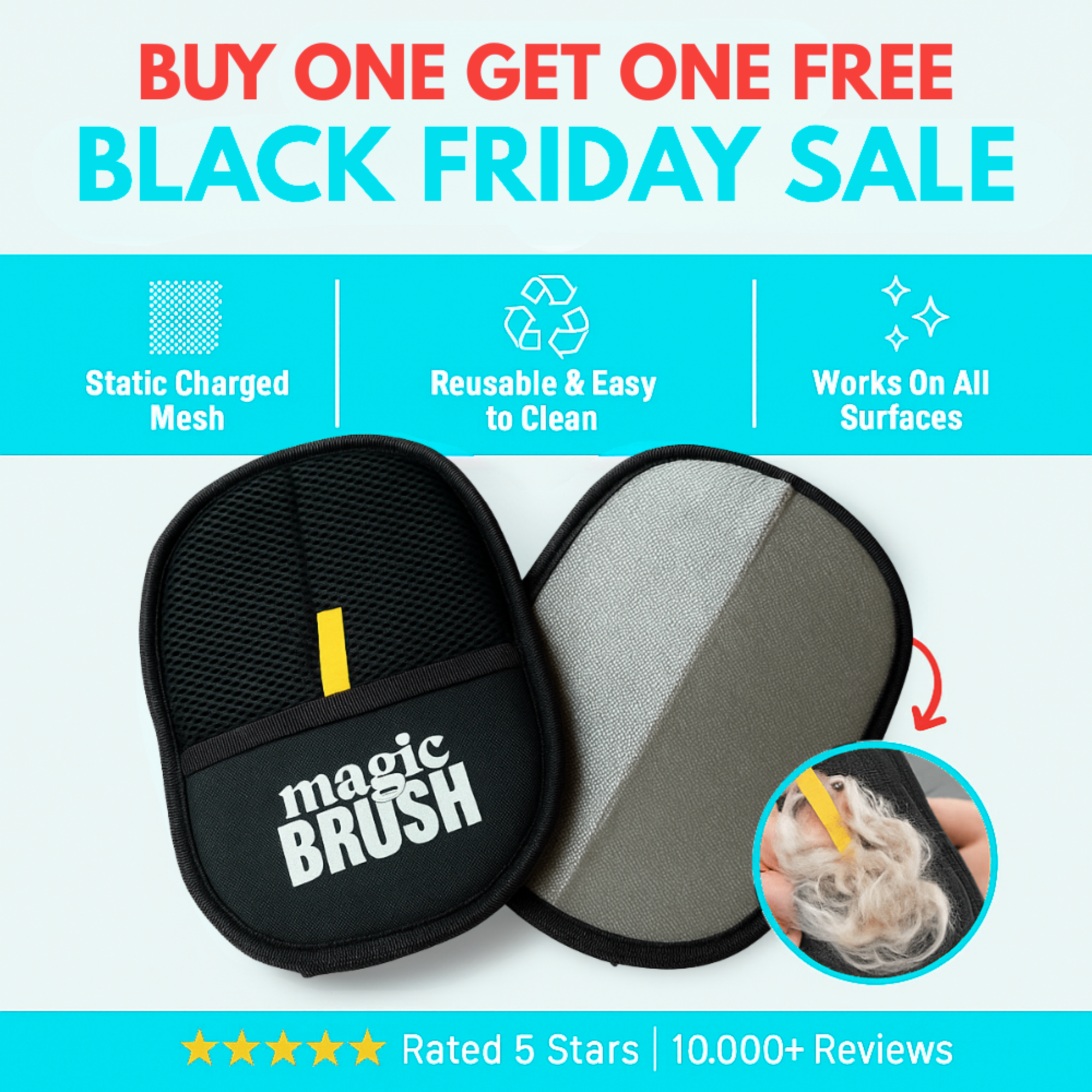 Flurry Mates™ - Pet Hair Removal Gloves Buy 1 Get 1 Free